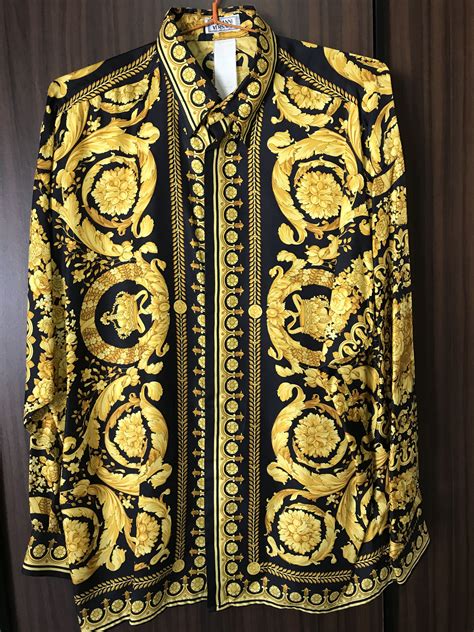 silk versace shirt outfits|men's vintage Versace silk shirts.